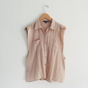 Porter Grey Silk Polkadot blouse